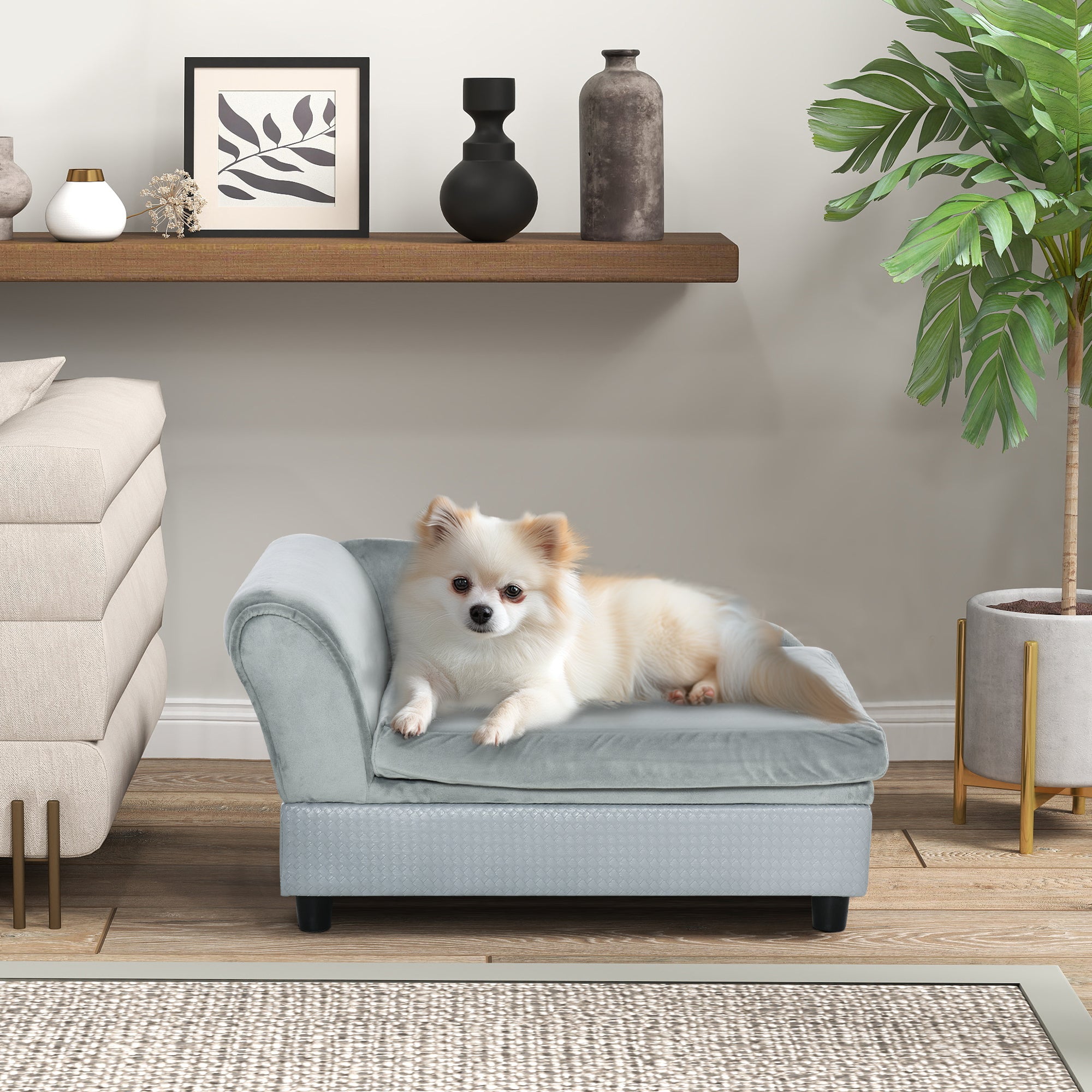Paws & Oasis Hidden-Storage Dog Sofa Bed