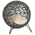 PawHut Rattan Elevated Cat Bed