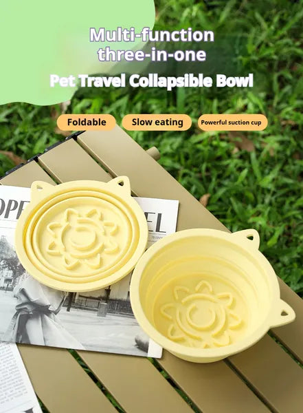 3-in-1 Travel Collapsible Pet Bowl